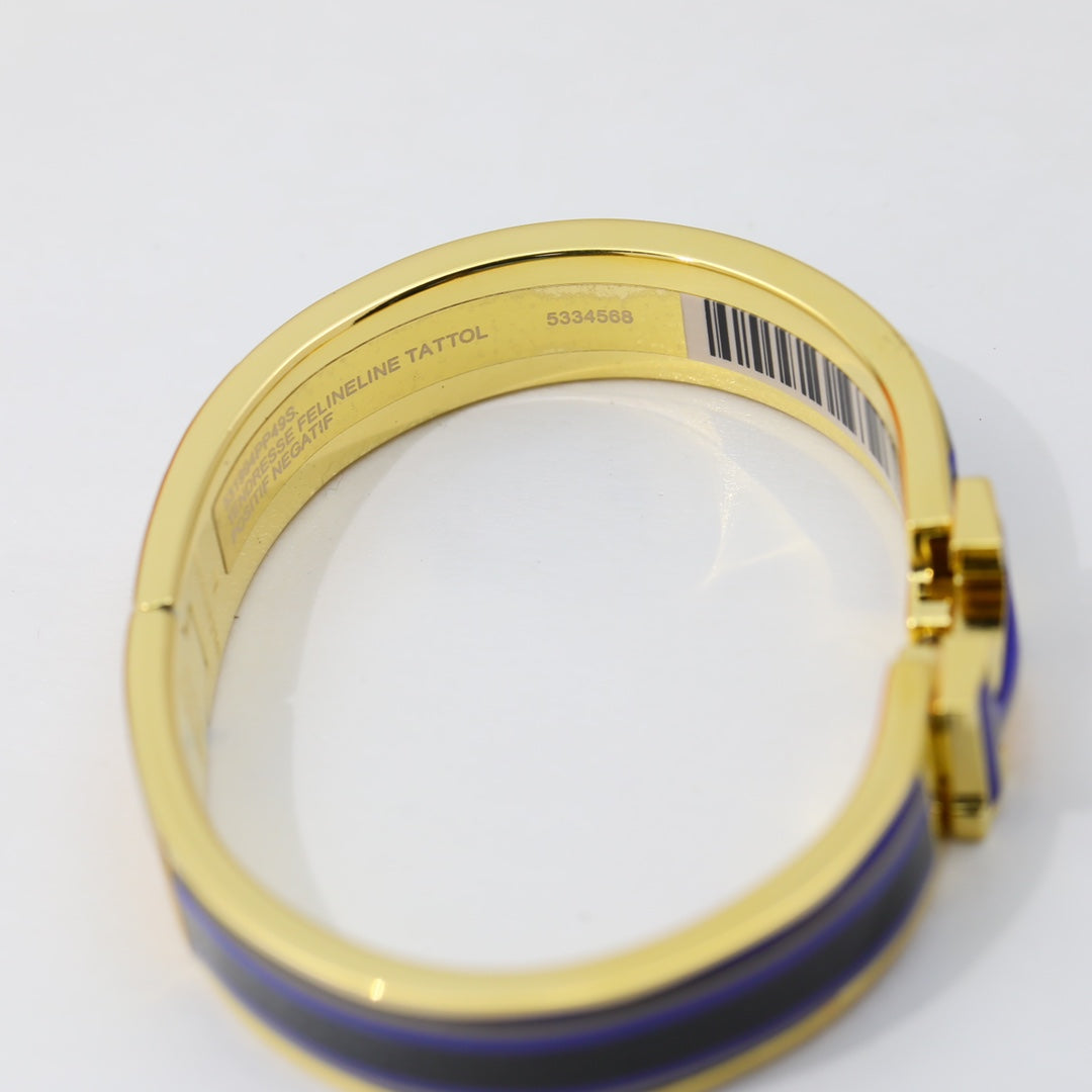 Hermes Clic Purple 18K Gold Bracelet