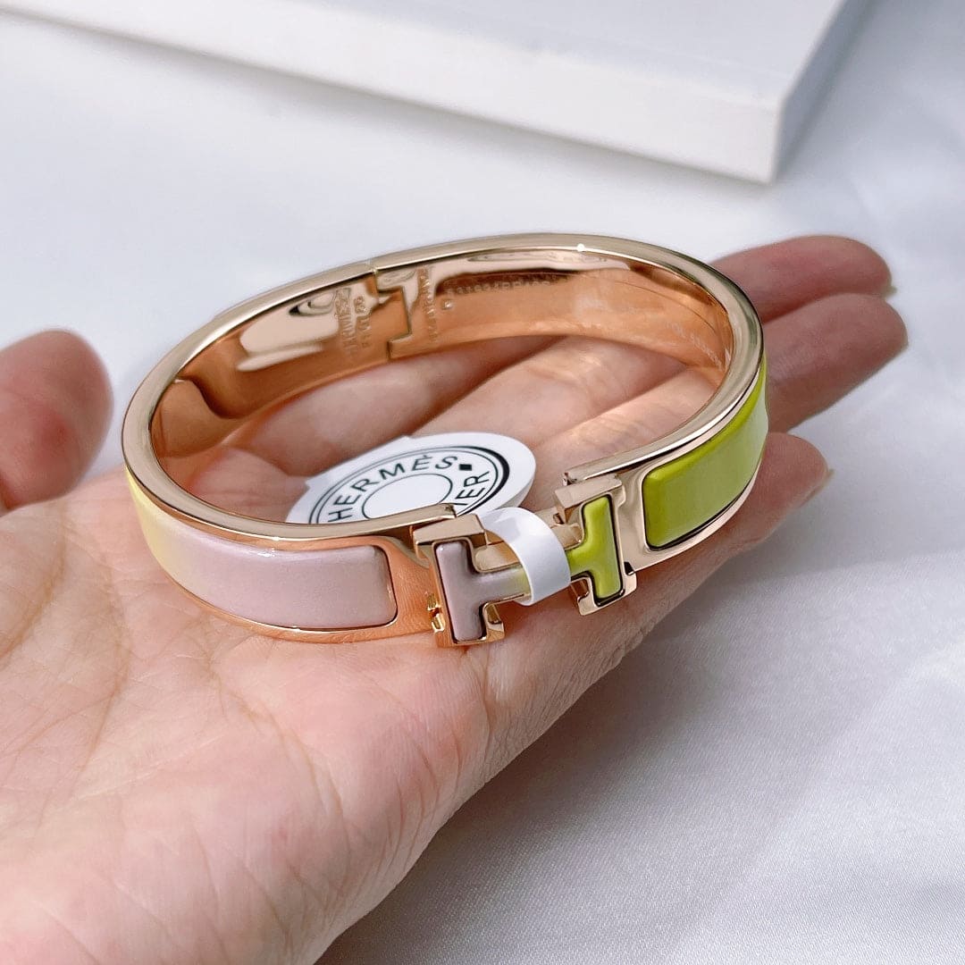 Hermes Clic Multicolour 18K Gold Bracelet