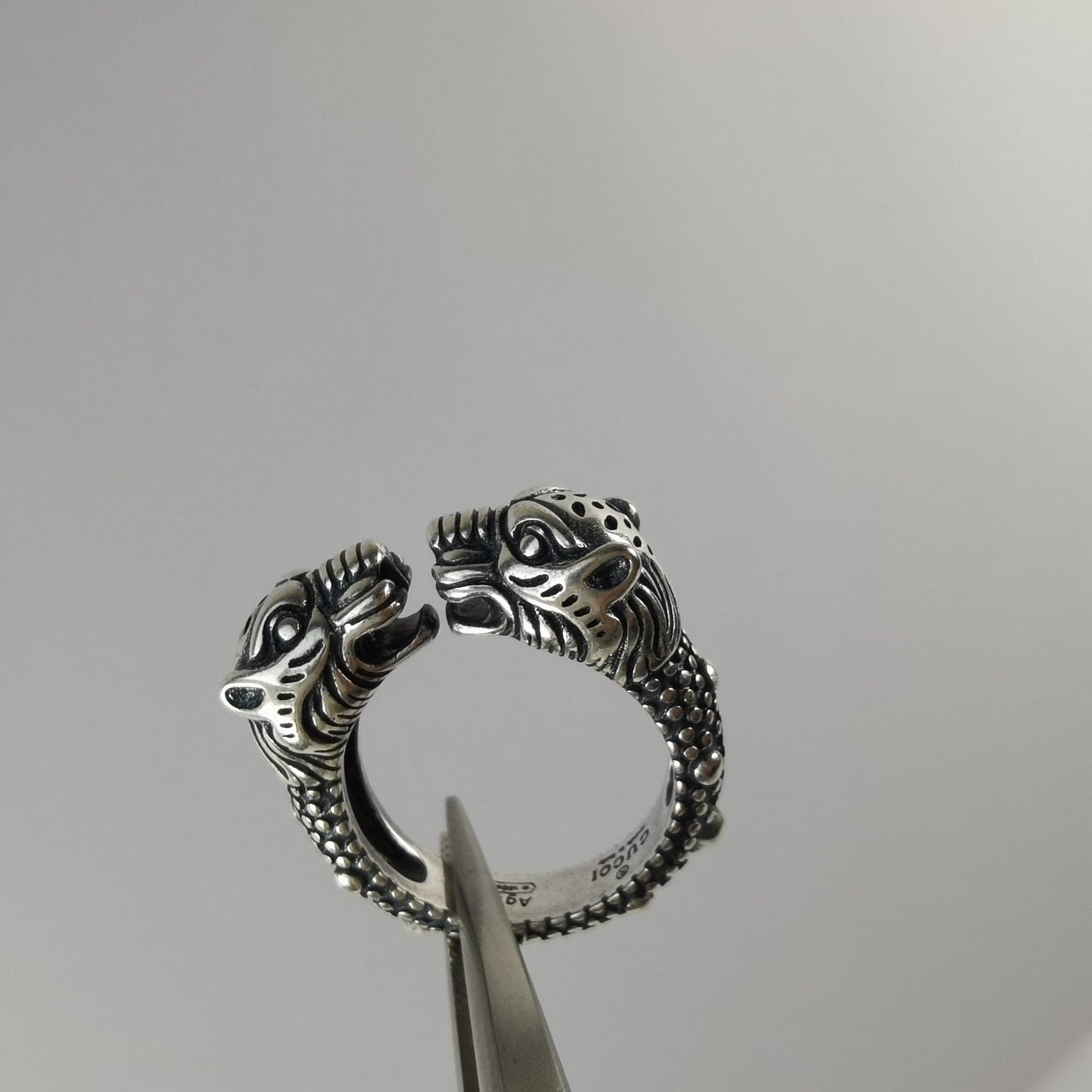 Double Gucci Tiger Head Ring