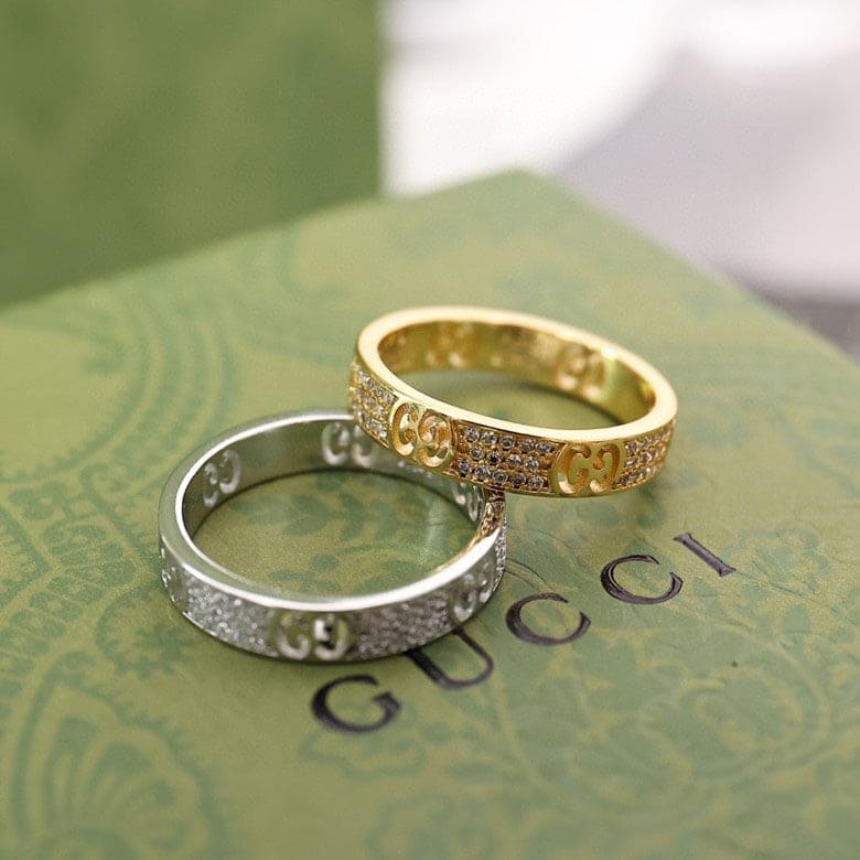 Gucci Double Icon Full Diamonds 18K Gold Ring