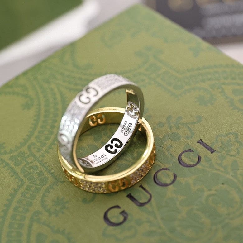 Gucci Double Icon Full Diamonds 18K Gold Ring