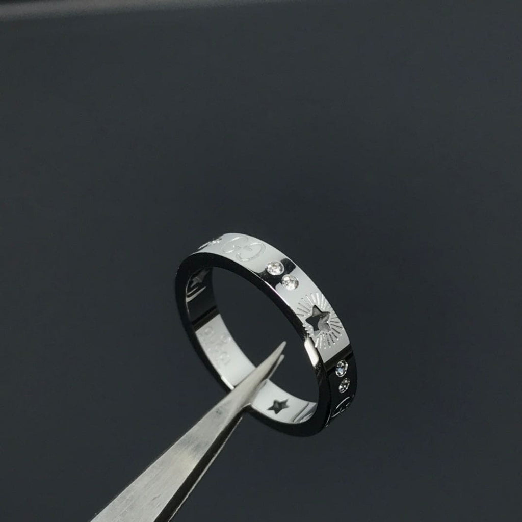 Gucci Double Icon Diamonds 18K White Gold Ring