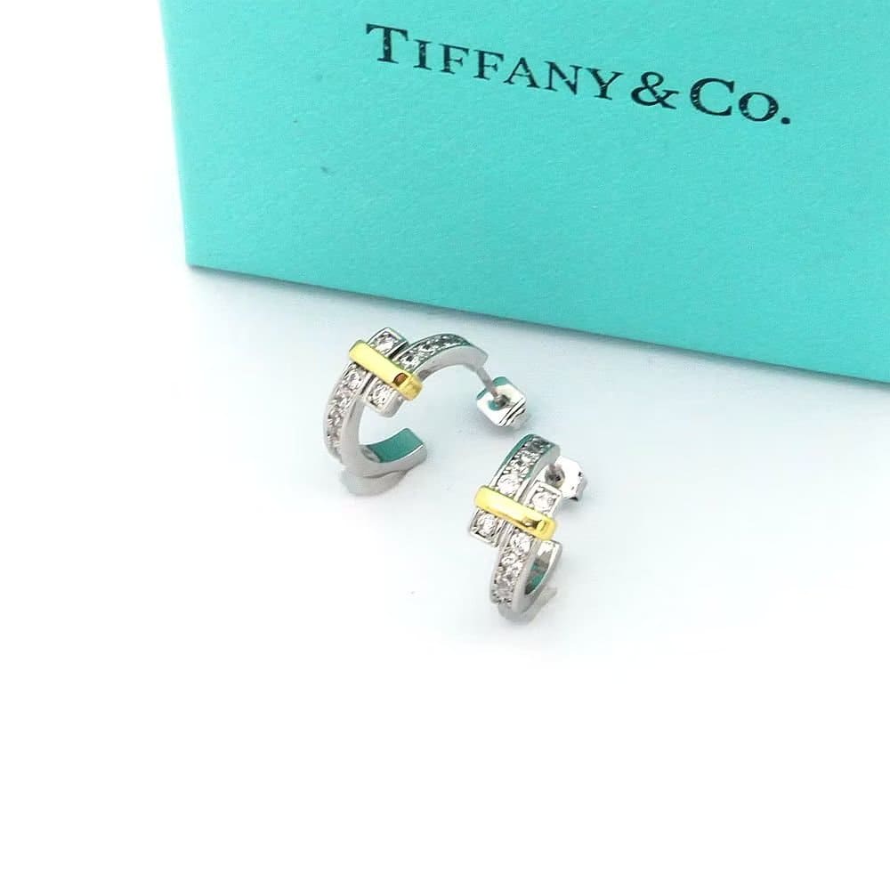 Tiffany Edge Hoop 18K Gold Earrings