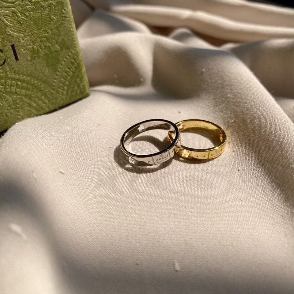 Gucci Double 18K White Gold Ring