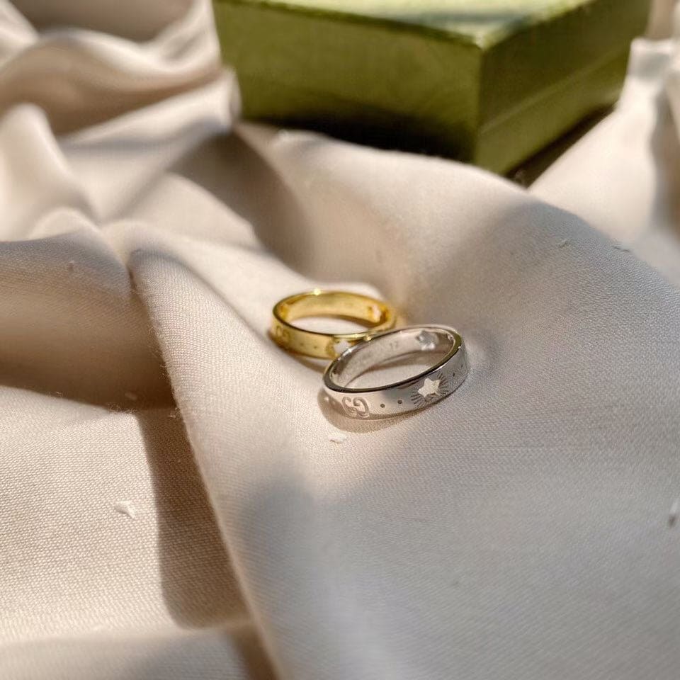 Gucci Double 18K White Gold Ring