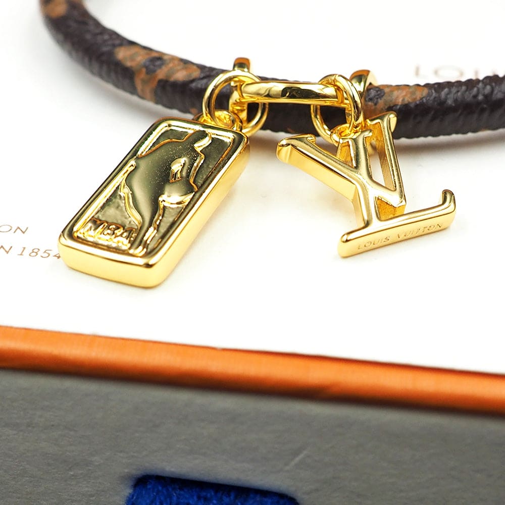 Louis Vuitton NBA Hang It Leather 18K Gold Bracelet
