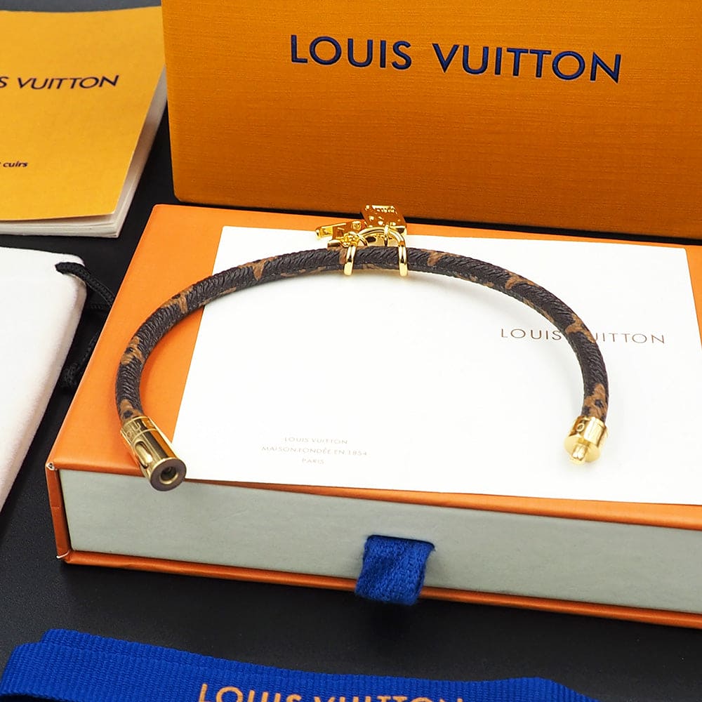 Louis Vuitton NBA Hang It Leather 18K Gold Bracelet