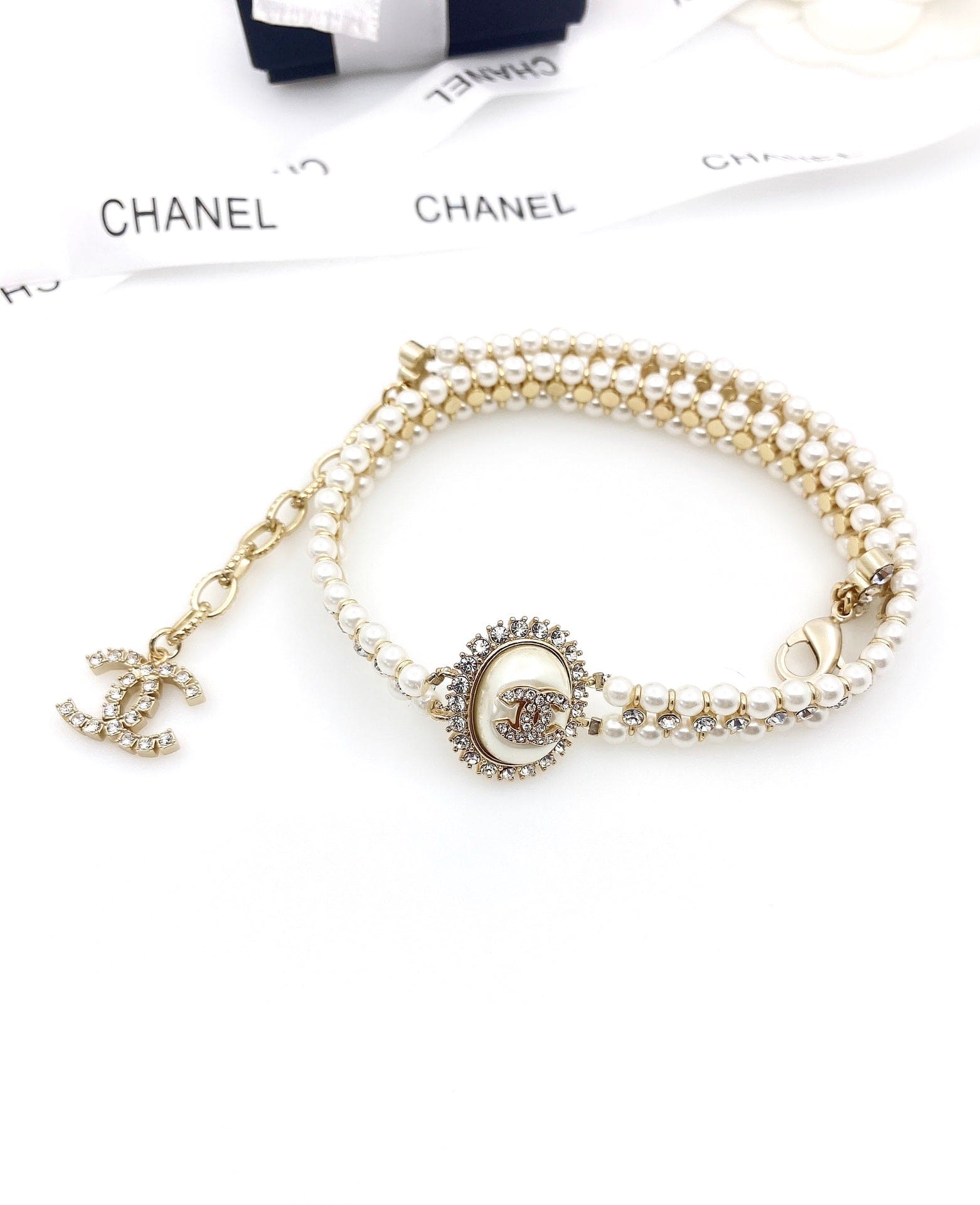 Chanel Pearl 18K Gold Necklace