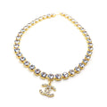 Chanel Crystals Chain 18K Gold Necklace