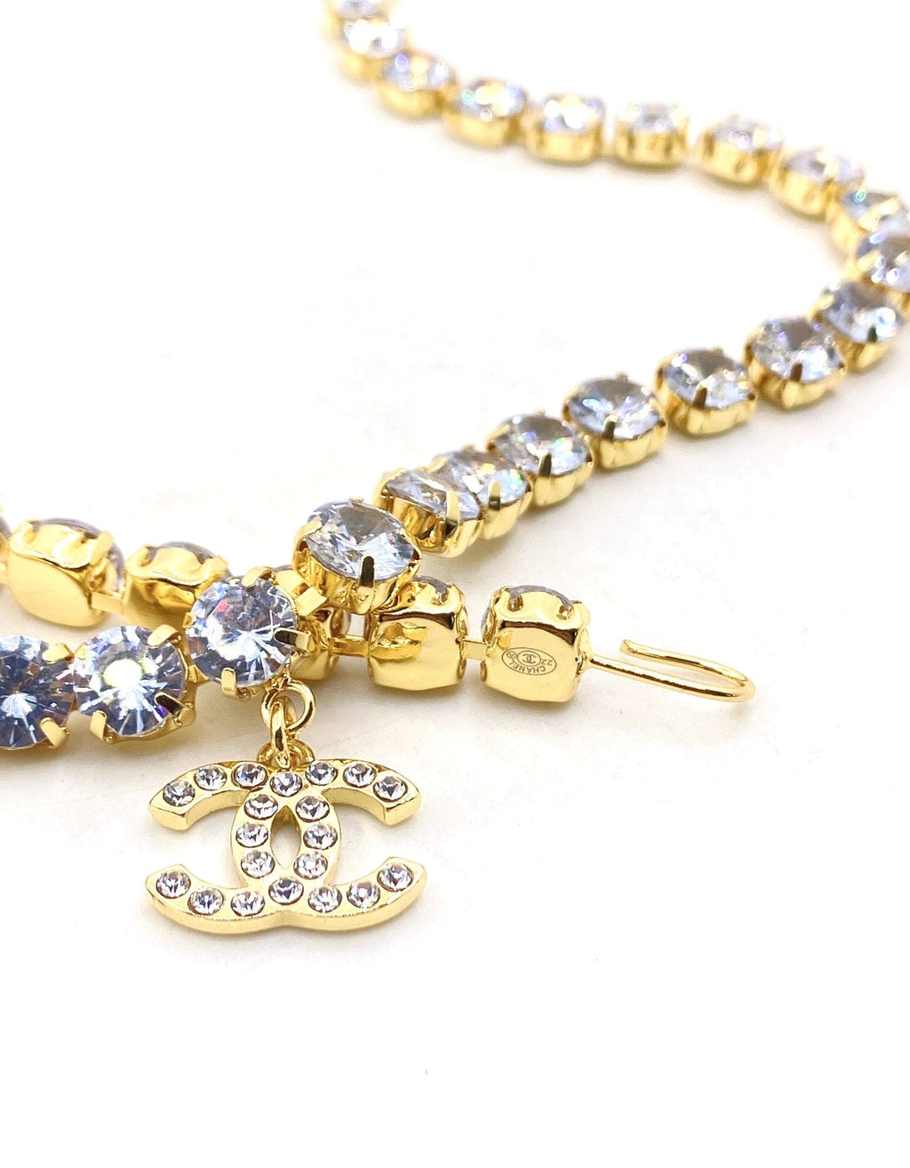 Chanel Crystals Chain 18K Gold Necklace