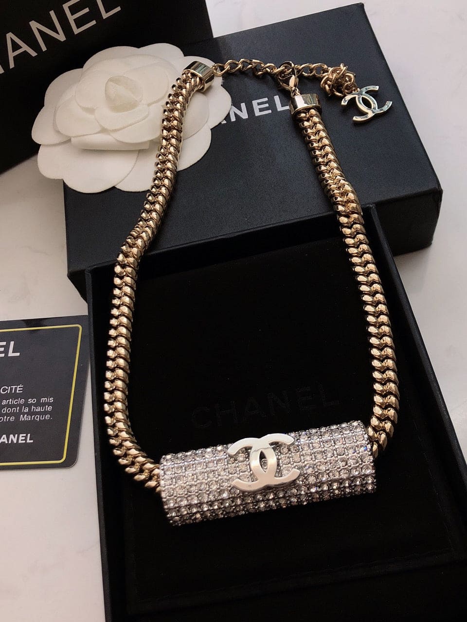 Chanel Diamonds Chain 18K Gold Necklace