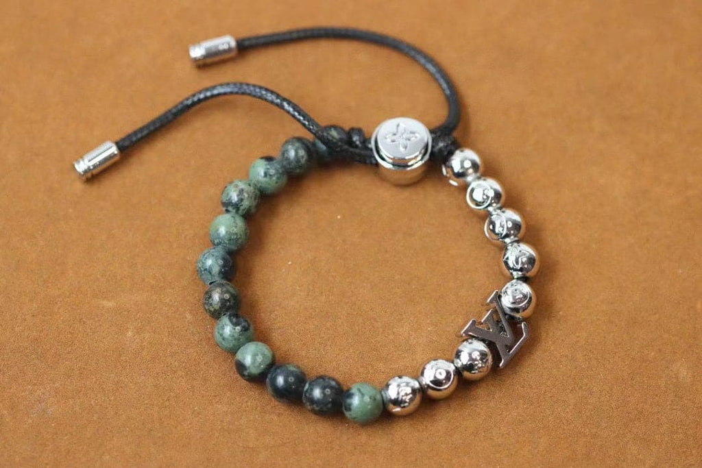 Louis Vuitton Beads Green 18K Gold Bracelet