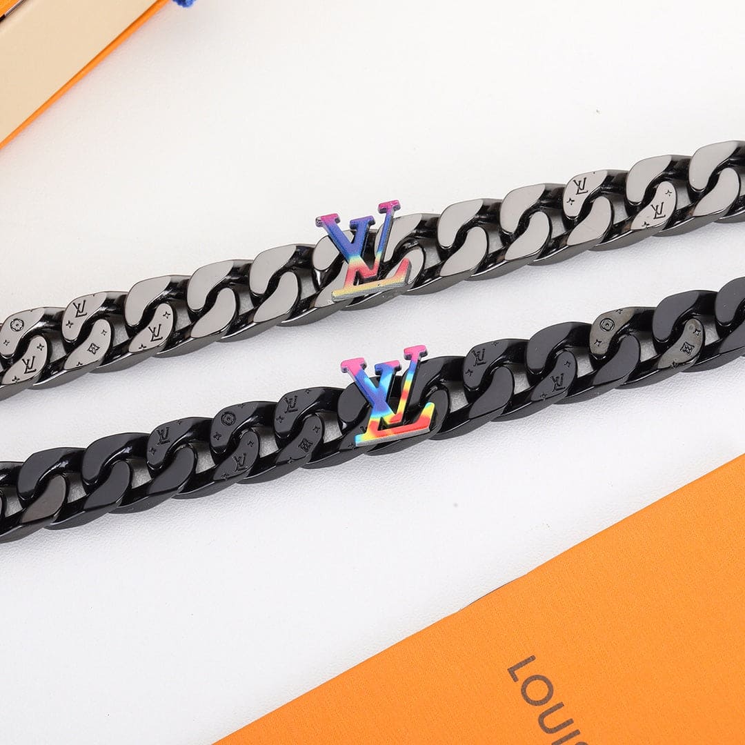 Louis Vuitton Rainbow Chain Link 18K Gold Bracelet