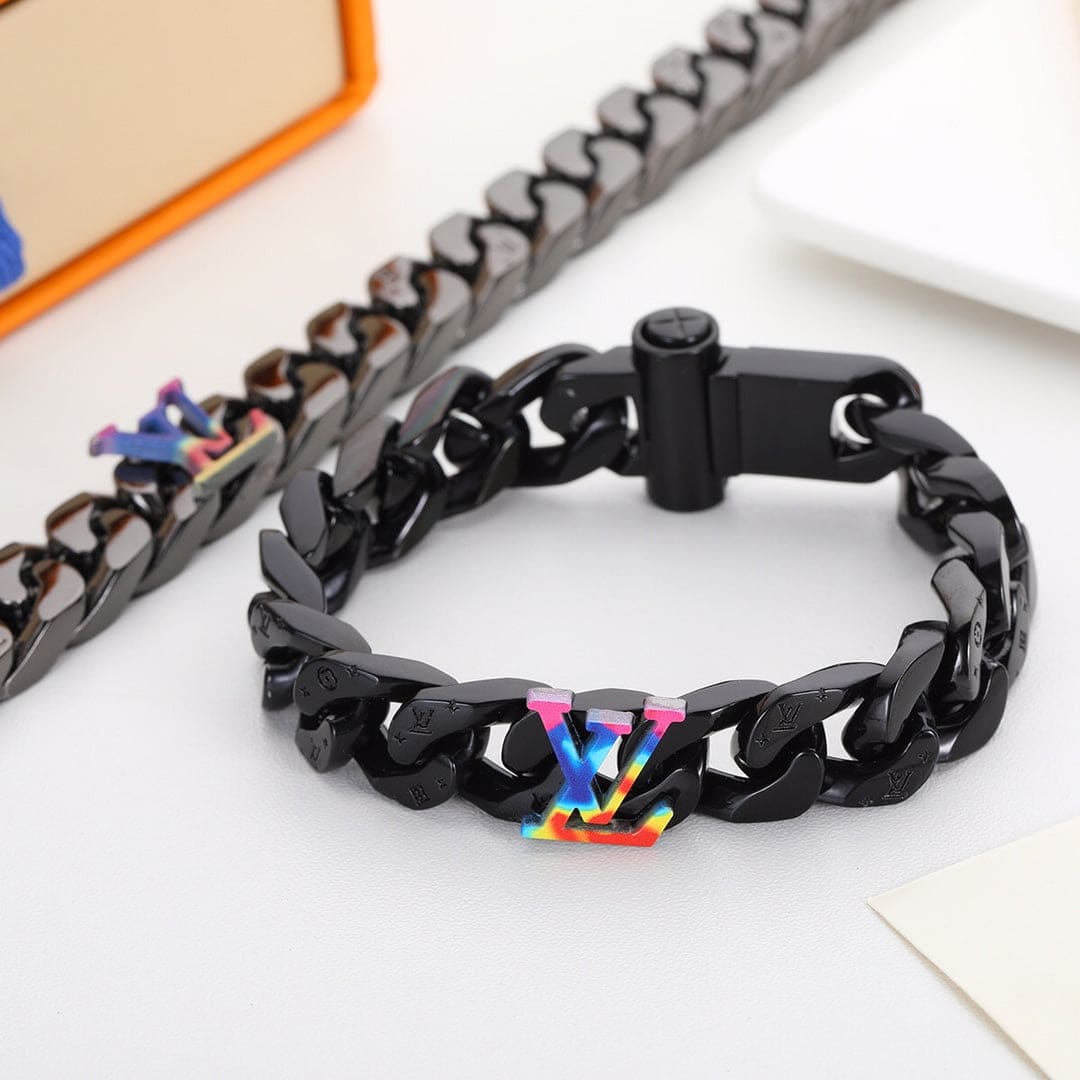 Louis Vuitton Rainbow Chain Link 18K Gold Bracelet