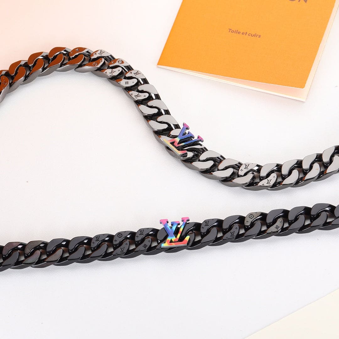 Louis Vuitton Rainbow Chain Link 18K Gold Necklace