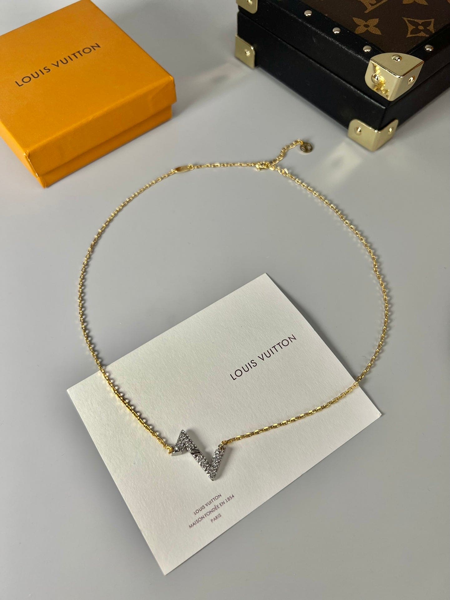 Louis Vuitton Volt Upside Down Pendant 18K Gold Necklace