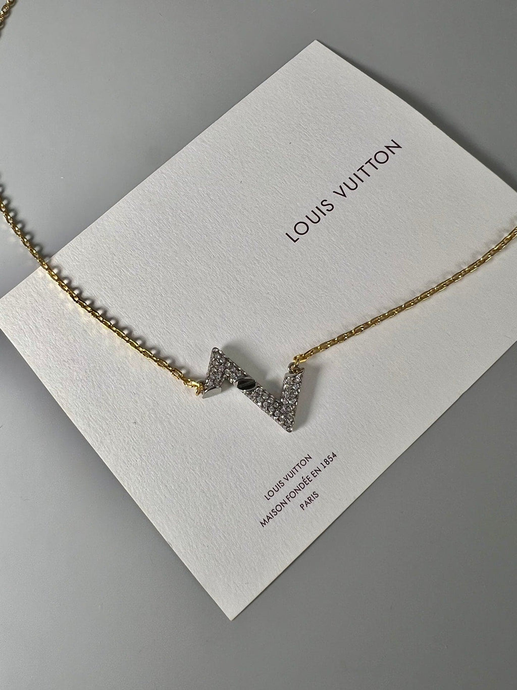 Louis Vuitton Volt Upside Down Pendant 18K Gold Necklace