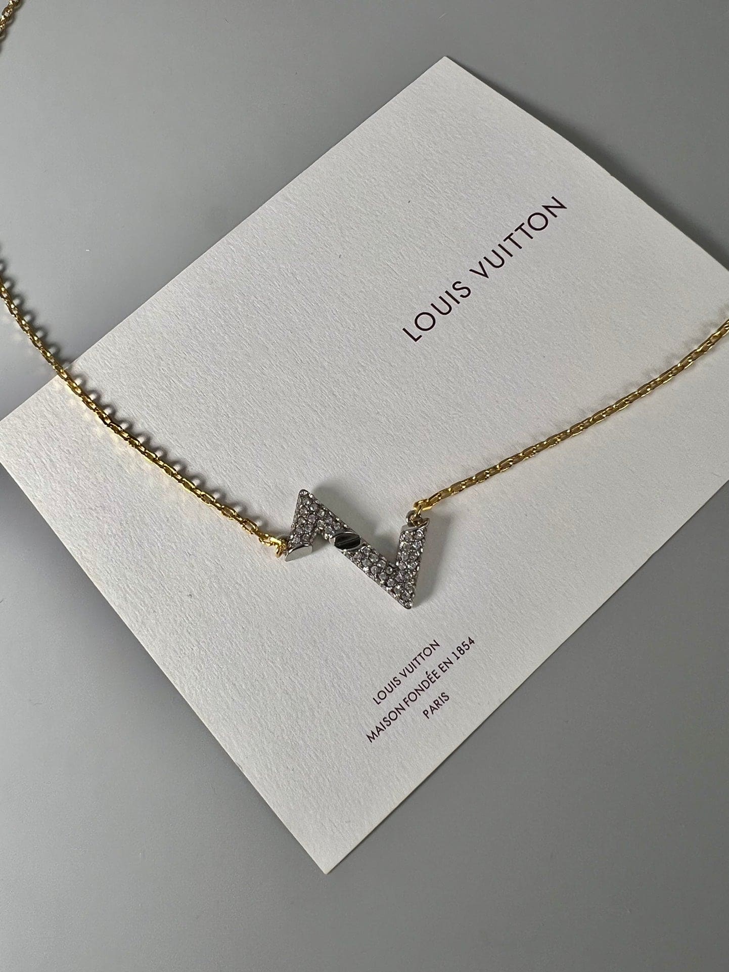 Louis Vuitton Volt Upside Down Pendant 18K Gold Necklace
