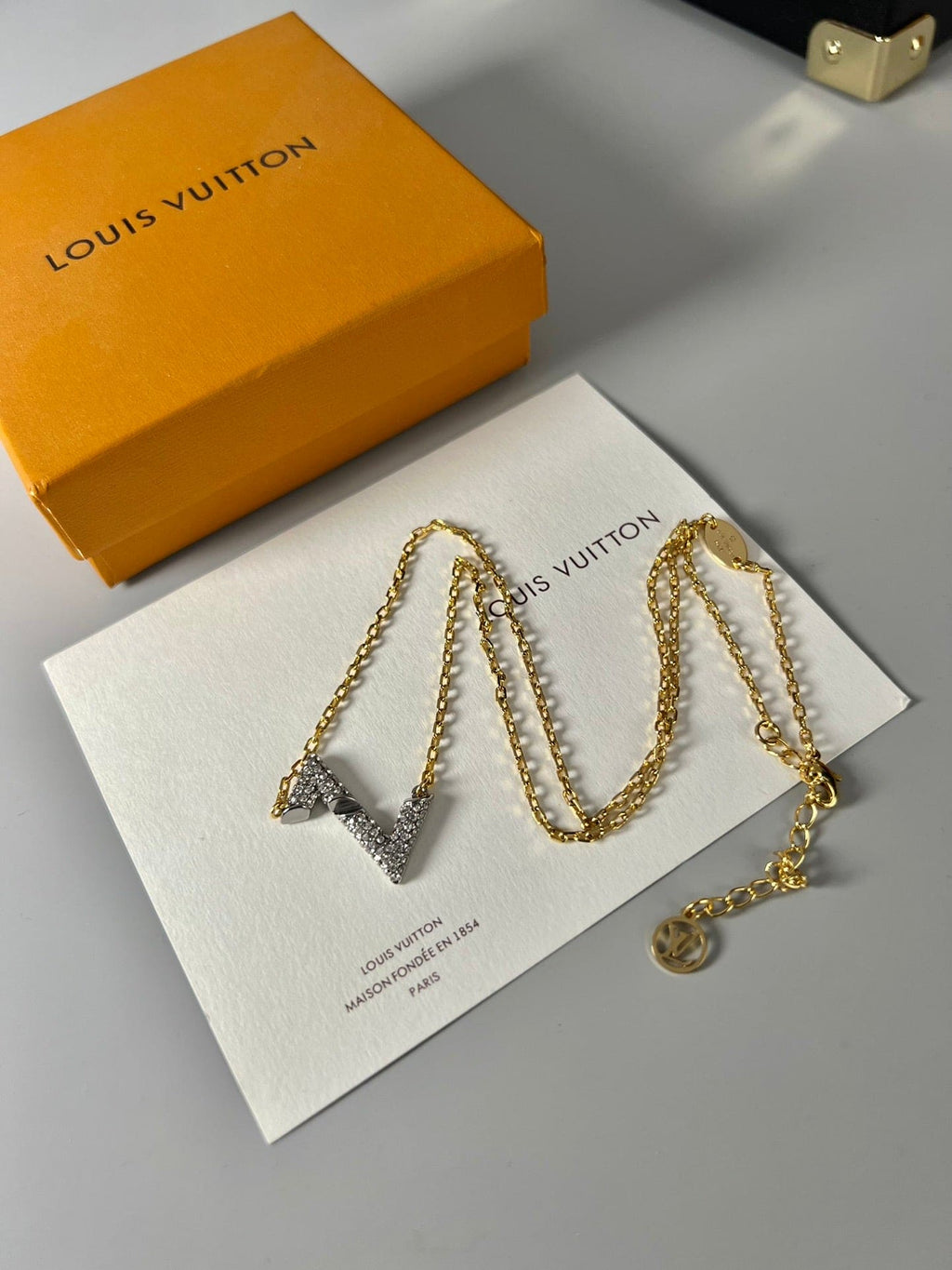 Louis Vuitton Volt Upside Down Pendant 18K Gold Necklace