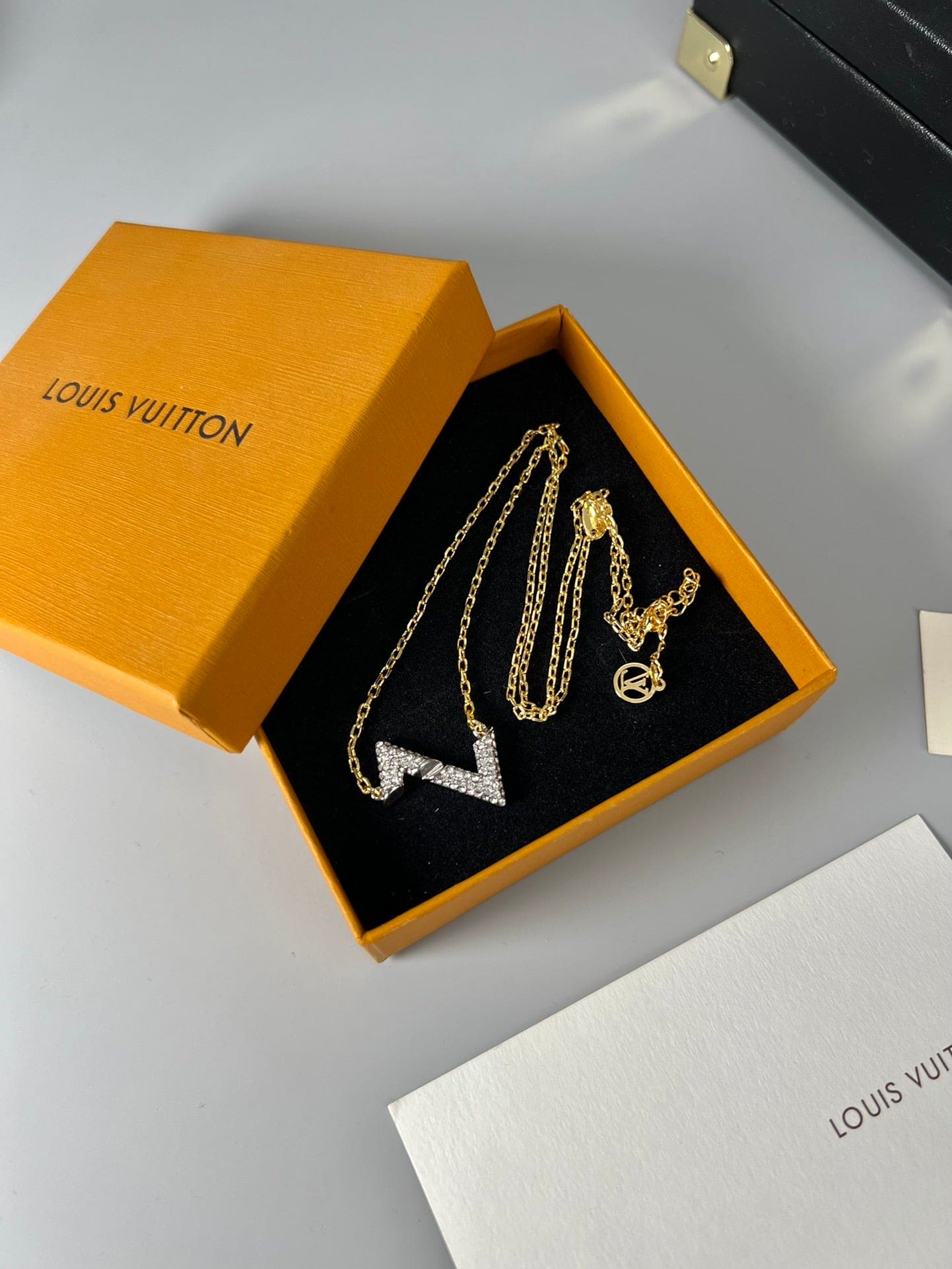 Louis Vuitton Volt Upside Down Pendant 18K Gold Necklace