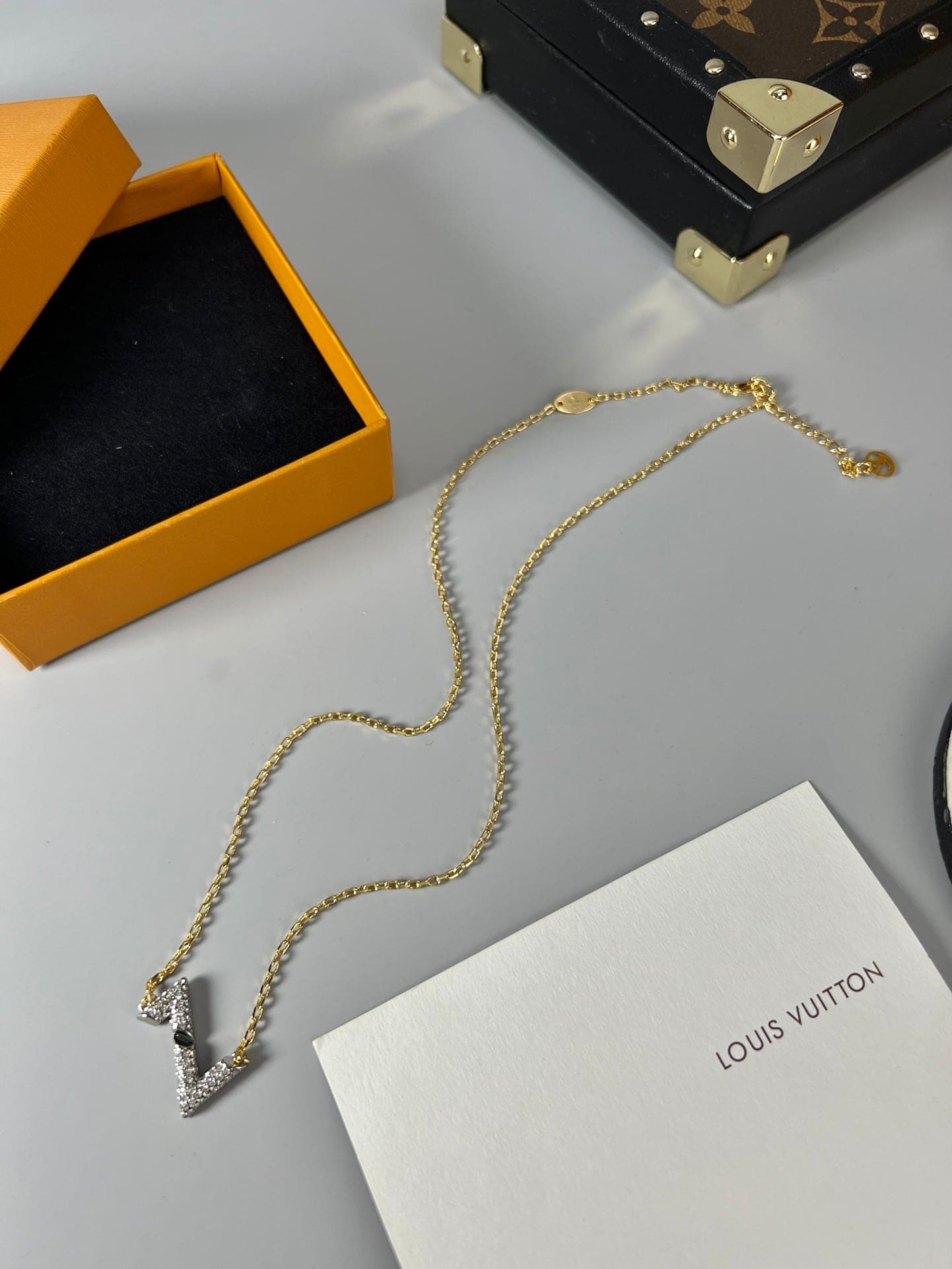 Louis Vuitton Volt Upside Down Pendant 18K Gold Necklace