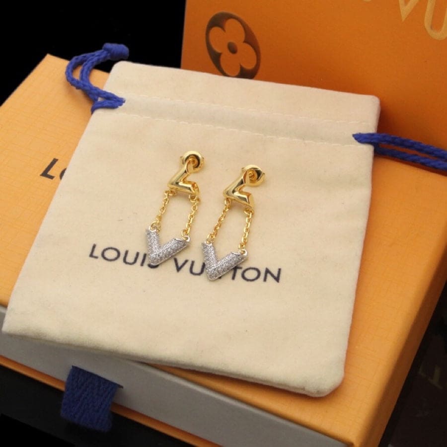 Louis Vuitton Volt Upside Down 18K Gold Earrings