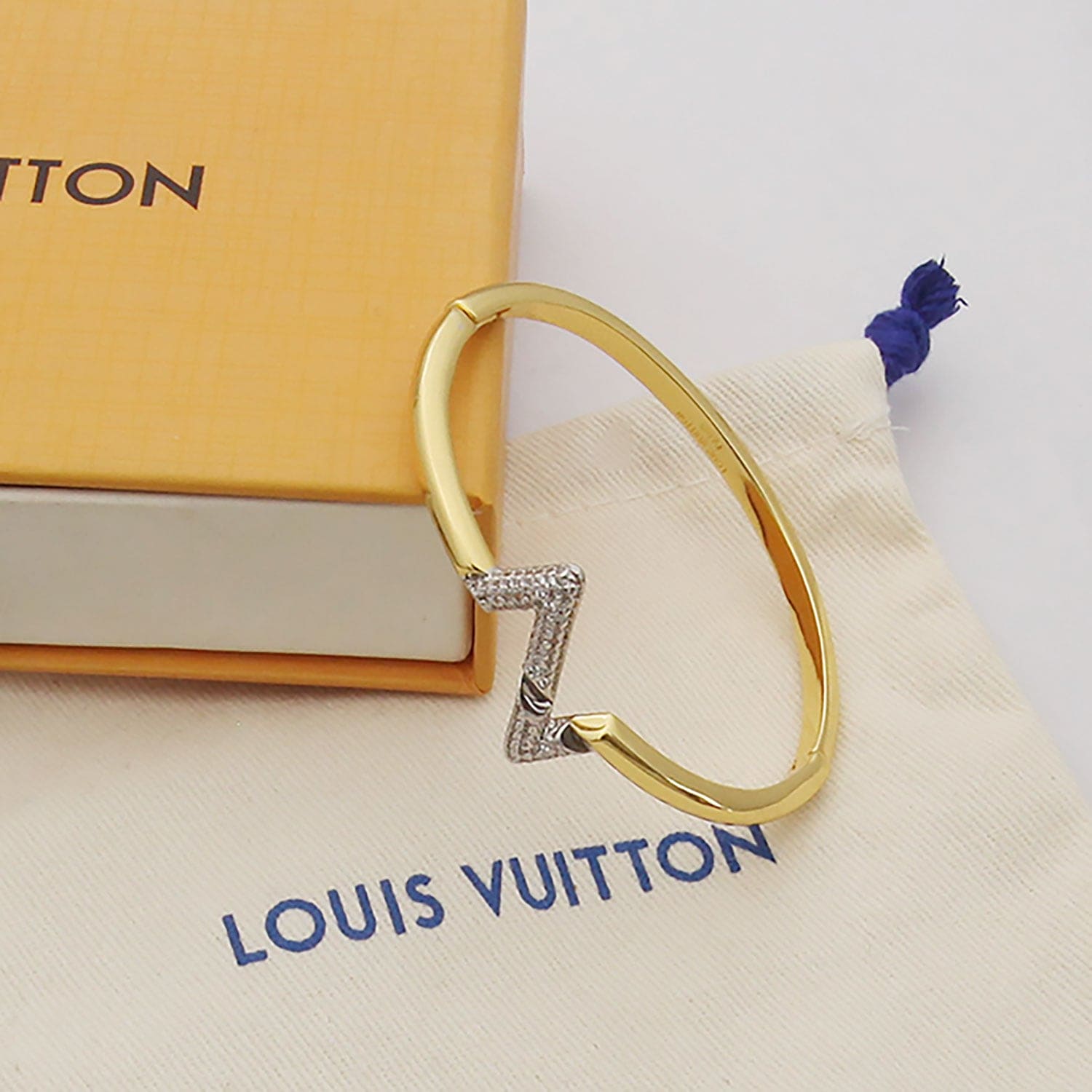 Louis Vuitton Volt Upside Down 18K Gold Bracelet
