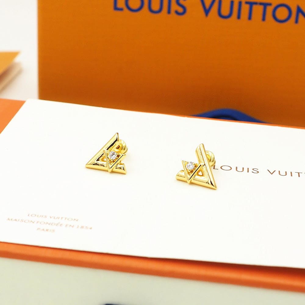 Louis Vuitton Volt One 18K Gold Earrings