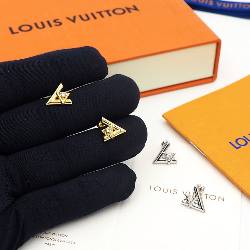 Louis Vuitton Volt One 18K Gold Earrings
