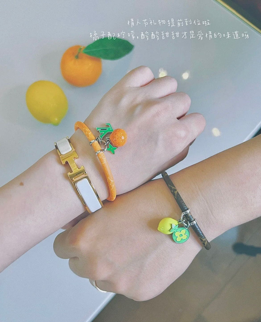 Louis Vuitton Hang It Fruits Lemon 18K Gold Bracelet
