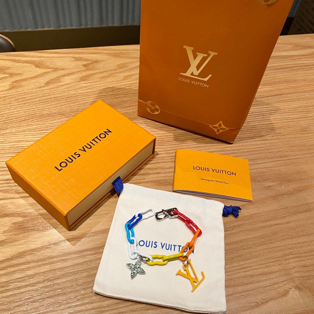 Louis Vuitton Rainbow Ceramic Chain 18K Gold Bracelet