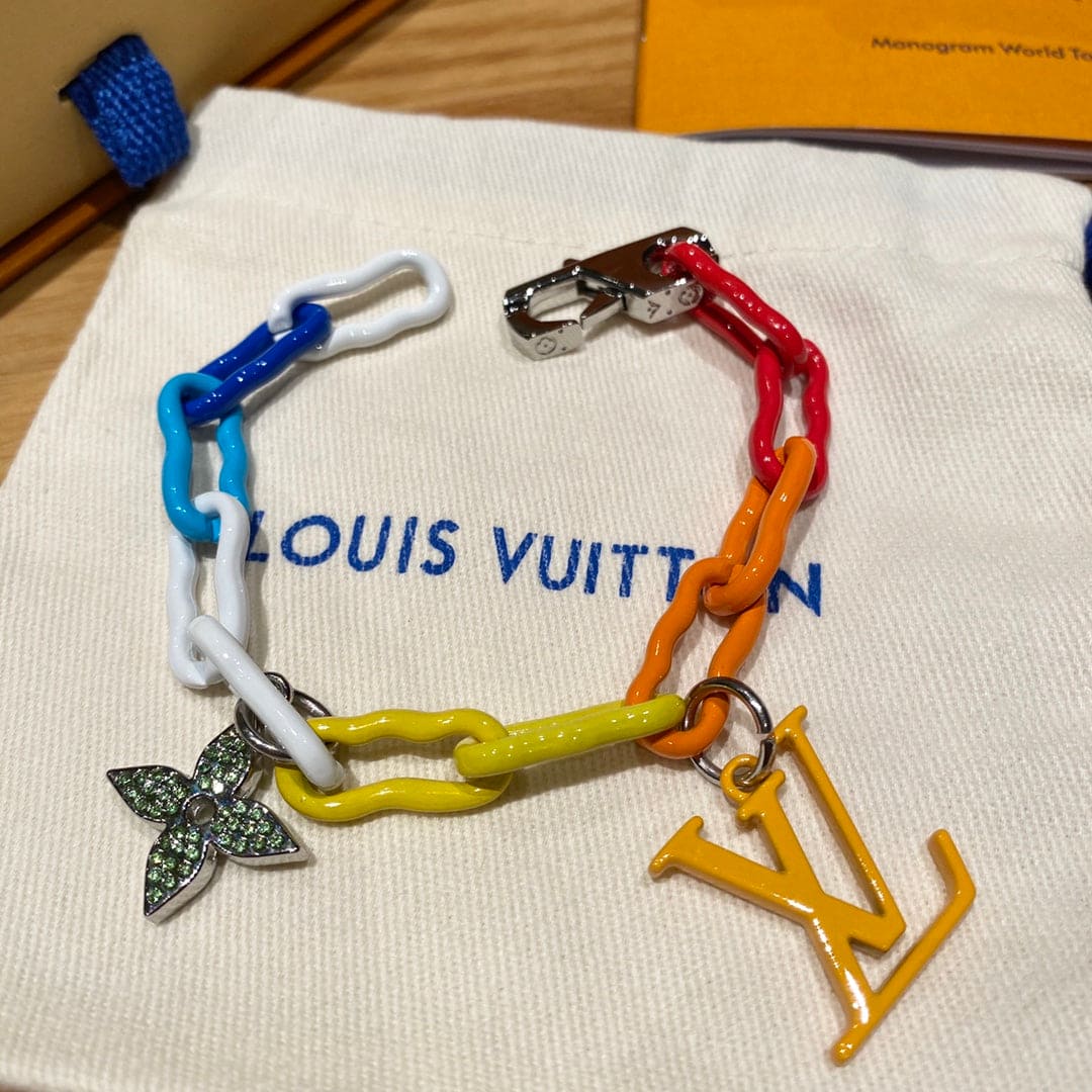 Louis Vuitton Rainbow Ceramic Chain 18K Gold Bracelet