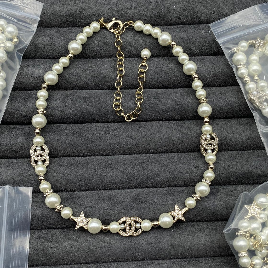 Chanel Pearls & Stars 18K Gold Necklace