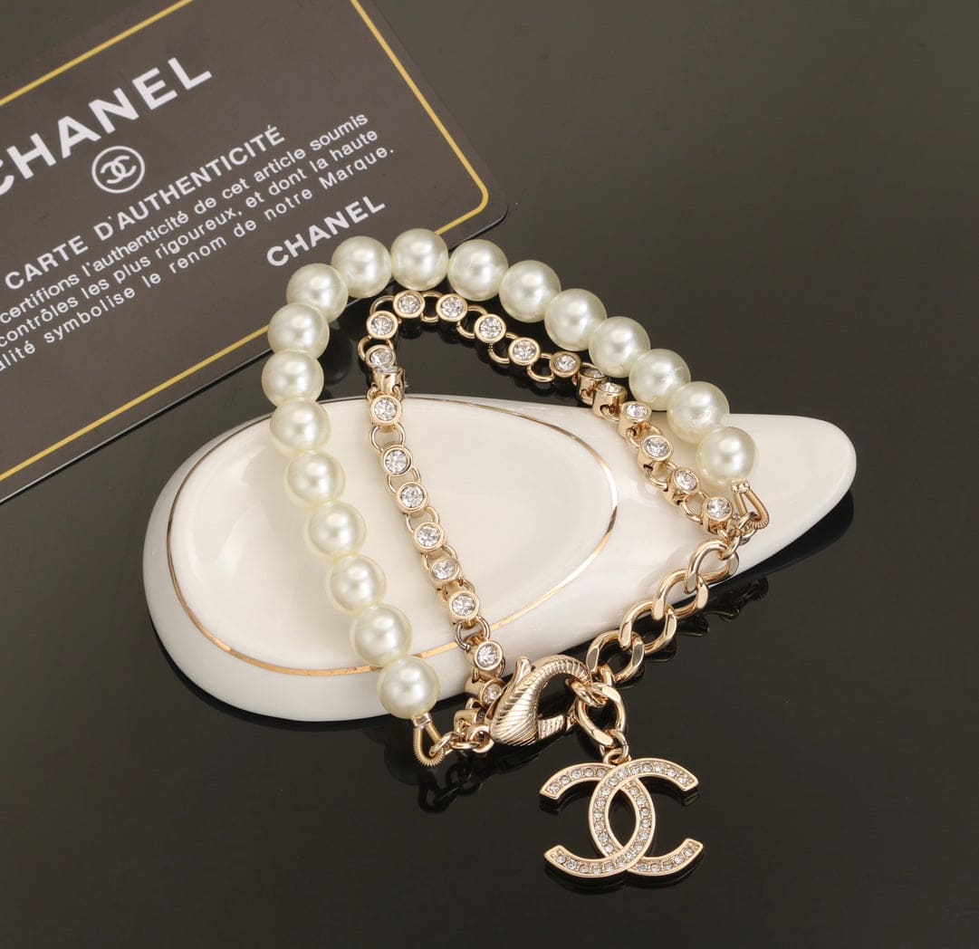Chanel Pearls Chain 18K Gold Bracelet