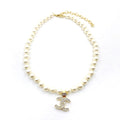 Chanel Diamonds Pearls 18K Gold Necklace