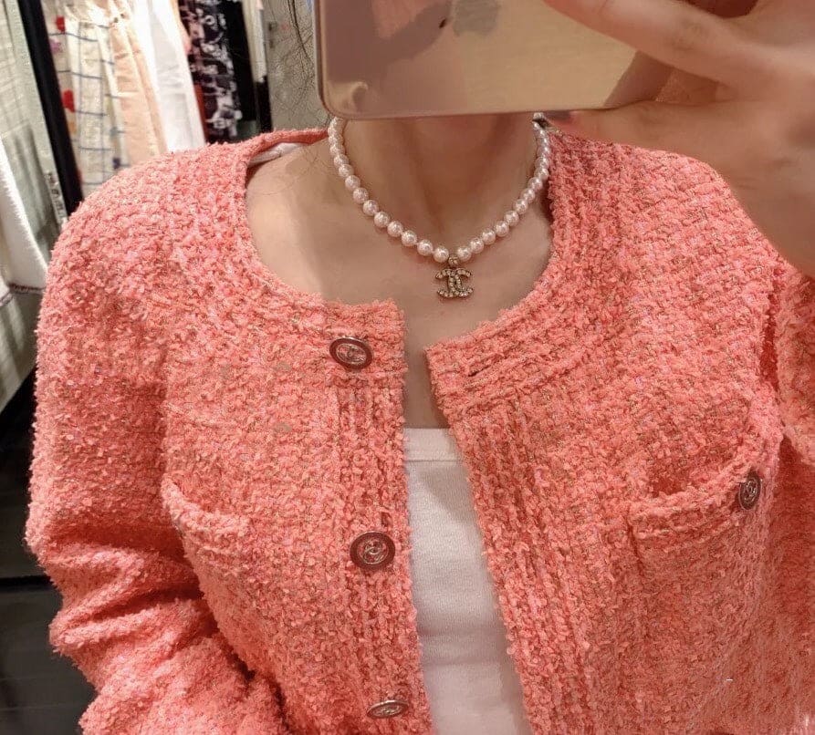 Chanel Diamonds Pearls 18K Gold Necklace