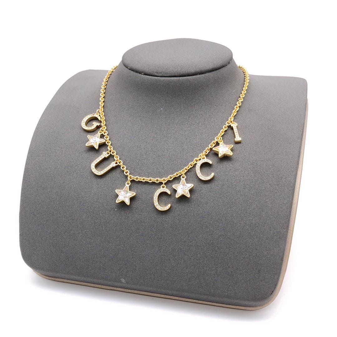 Gucci Double Script 18K Gold Necklace