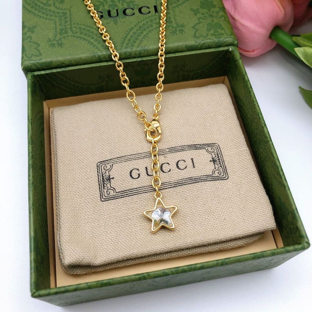 Gucci Double Script 18K Gold Necklace