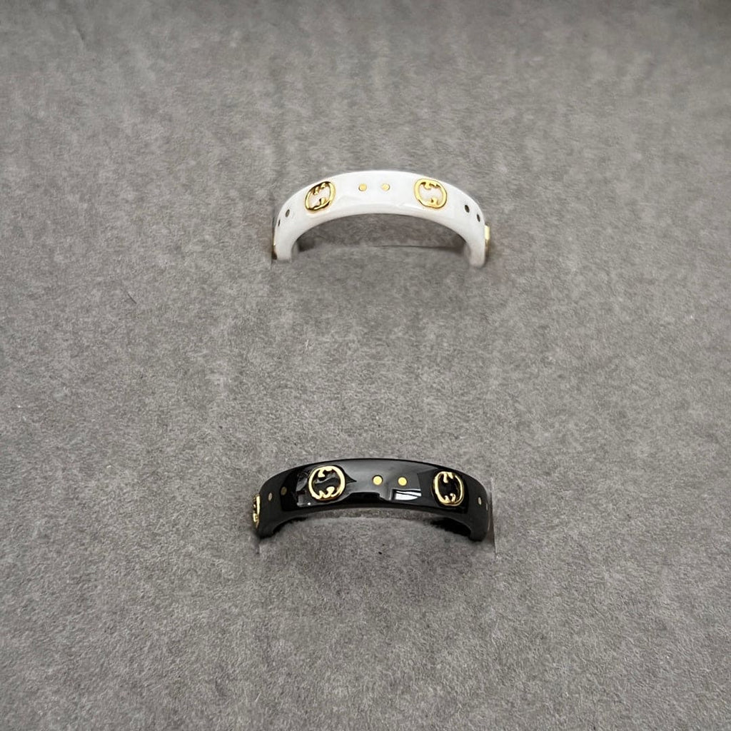 Gucci Double Icon White Zirconia 18K Gold Ring