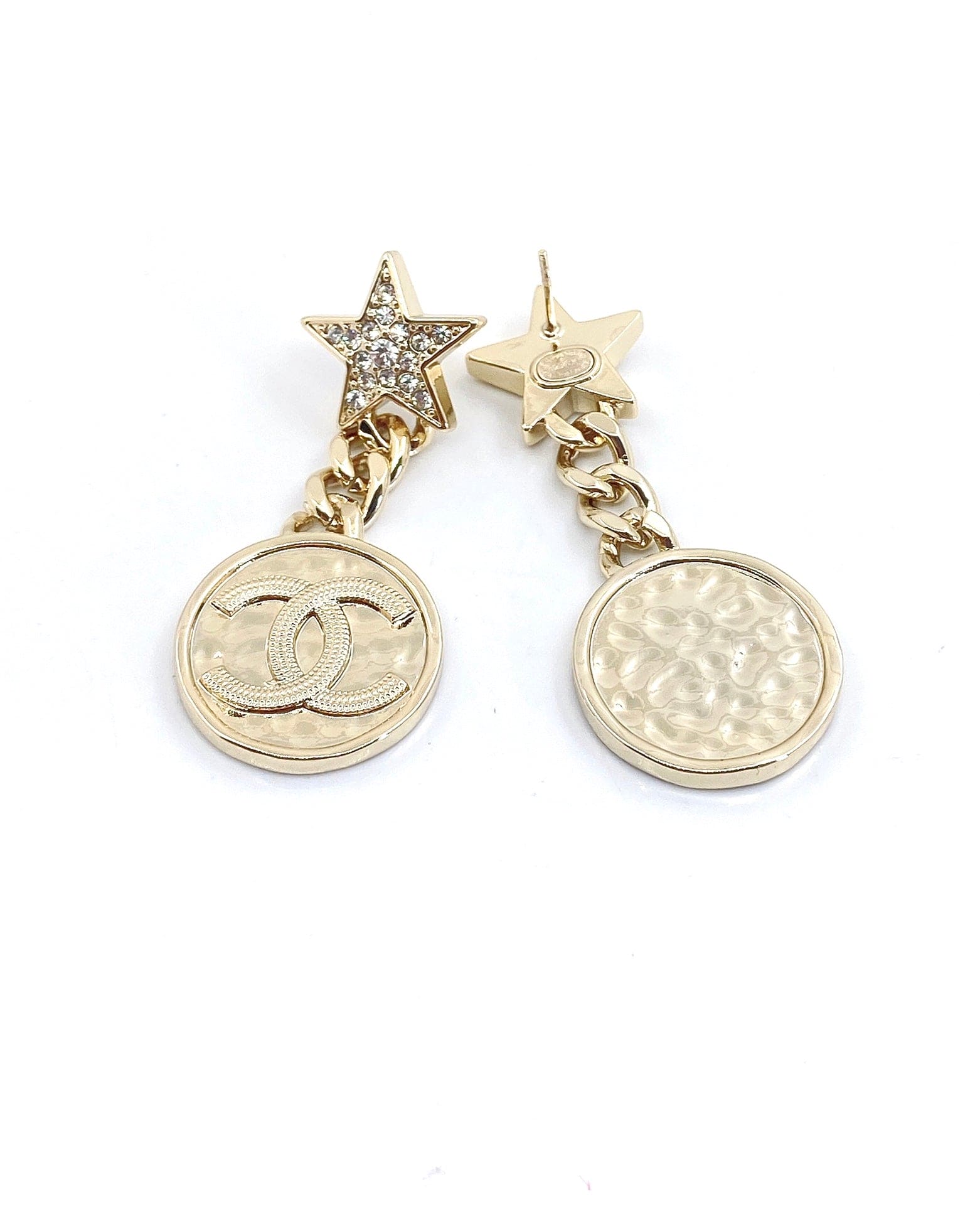 Chanel Star Vintage 18K Gold Earrings
