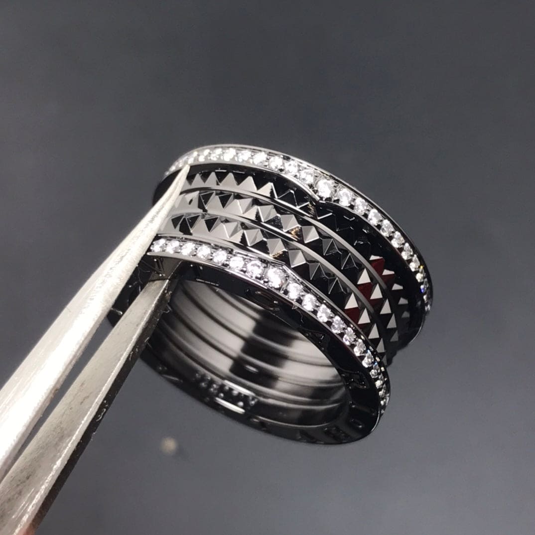 B.zero1 Black Ceramic 18K Gold Ring