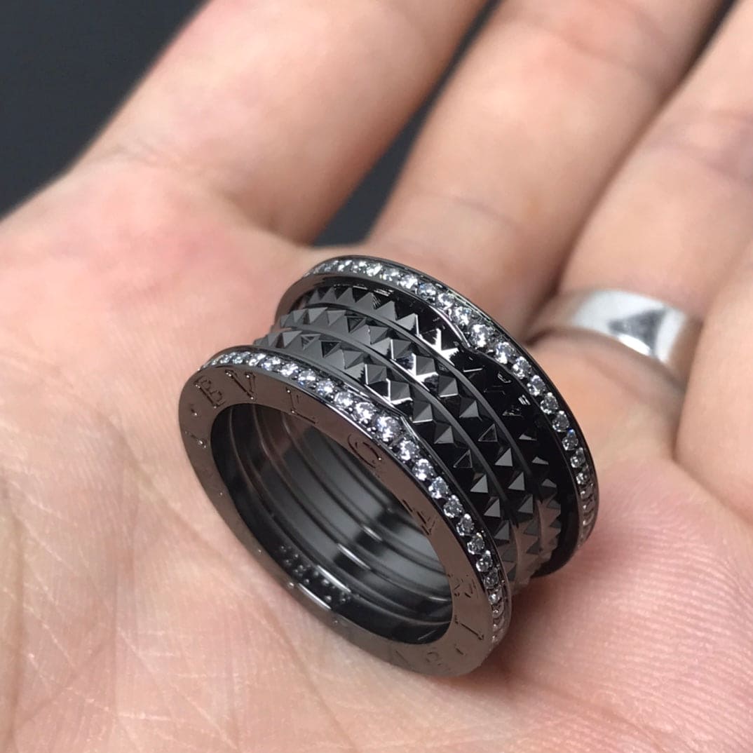 B.zero1 Black Ceramic 18K Gold Ring