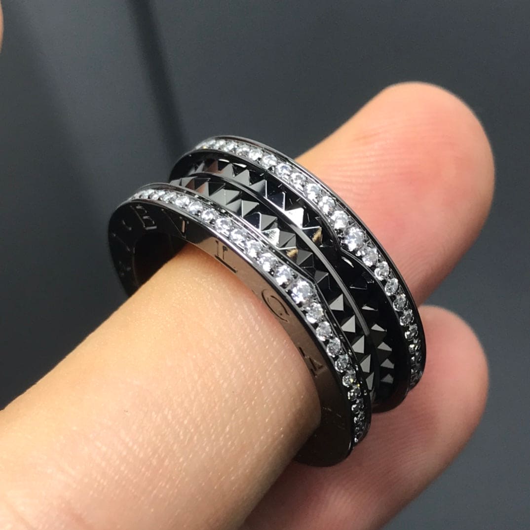 B.zero1 Black Ceramic 18K Gold Ring