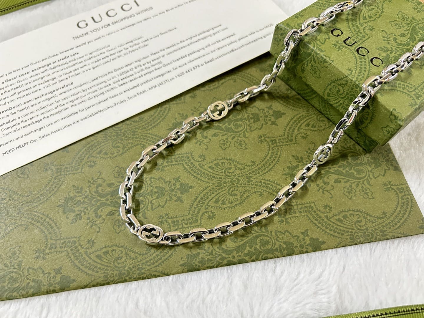 Double Gucci Interlocking Gucci Chain Necklace