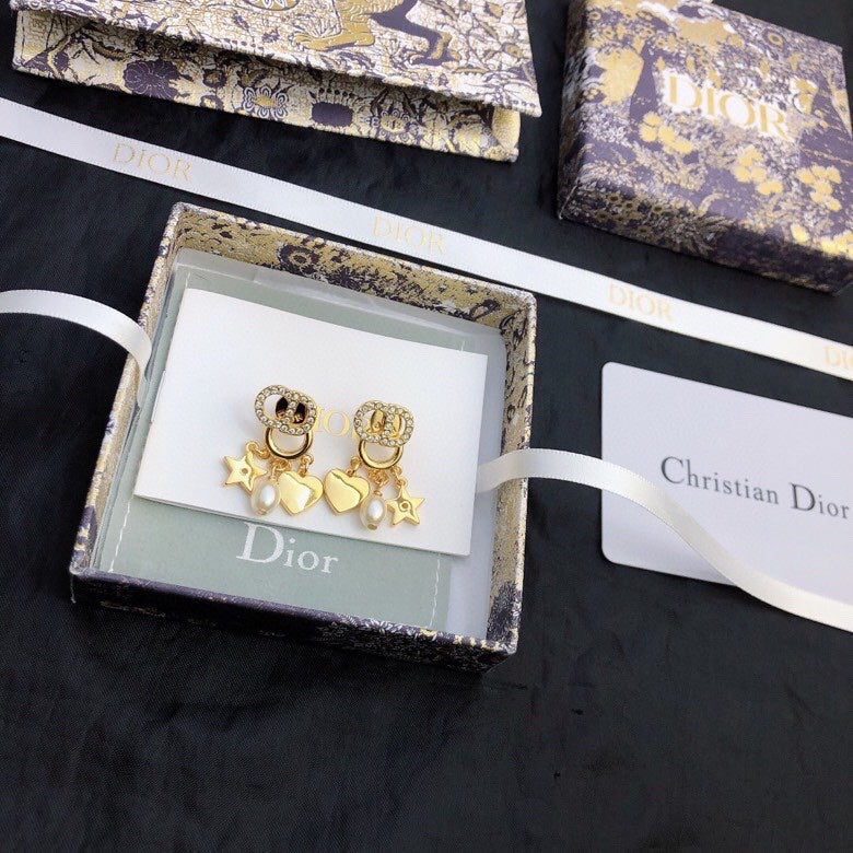 Dior Clair D Lune 18K Gold Earrings