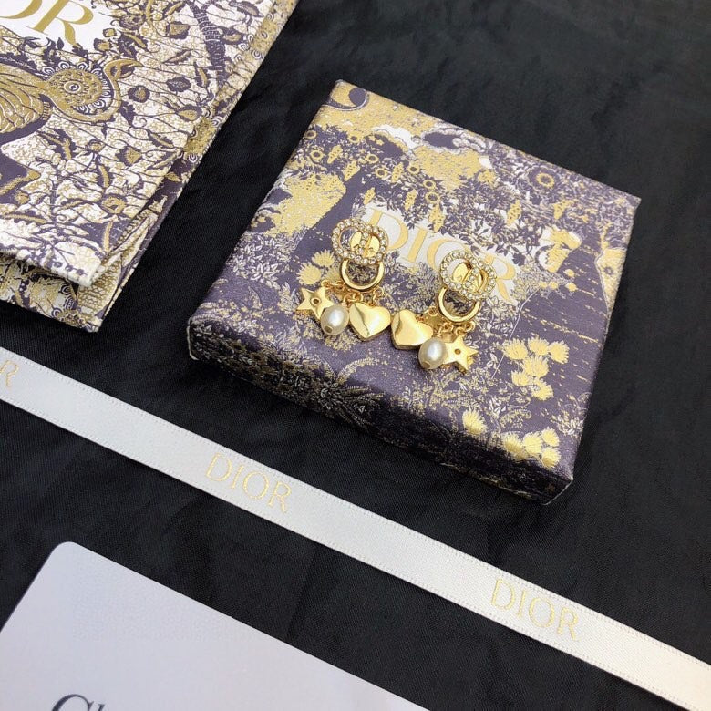 Dior Clair D Lune 18K Gold Earrings