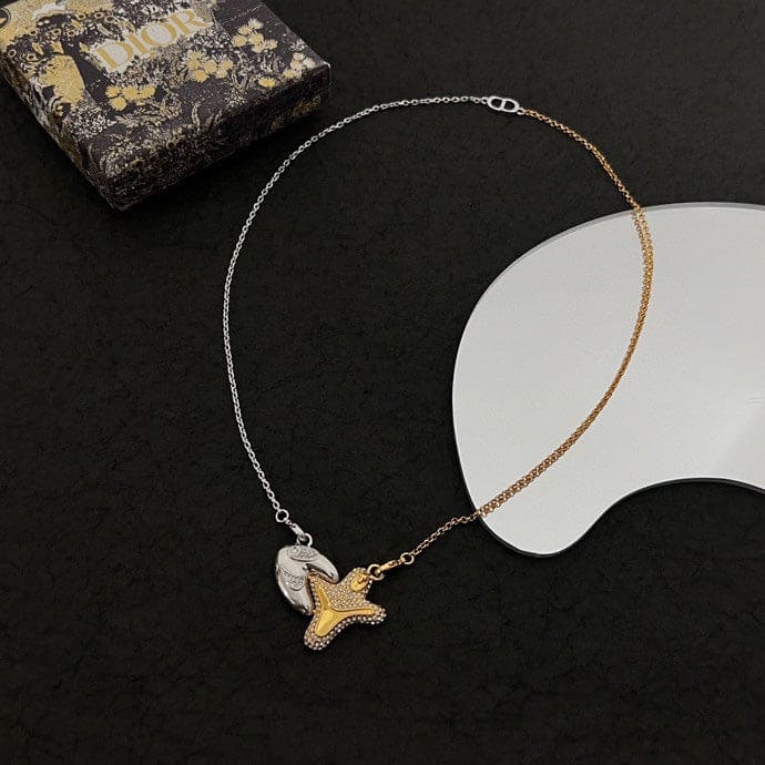 Dior Homme x Kenny Scharf Crystal Pendant 18K Gold Necklace