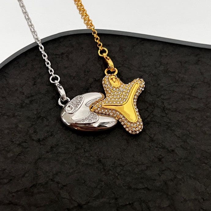 Dior Homme x Kenny Scharf Crystal Pendant 18K Gold Necklace