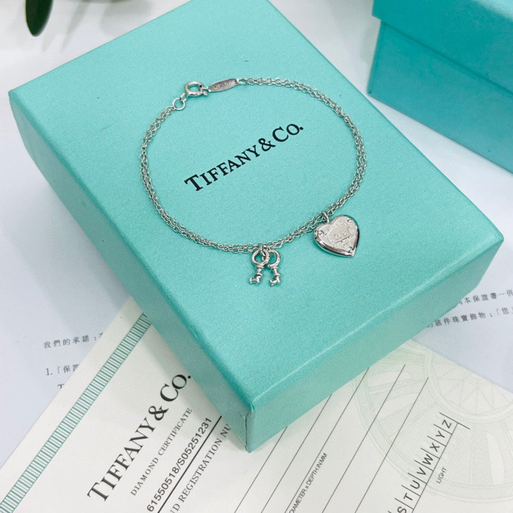 Tiffany Heart Tag Key 18K Gold Bracelet