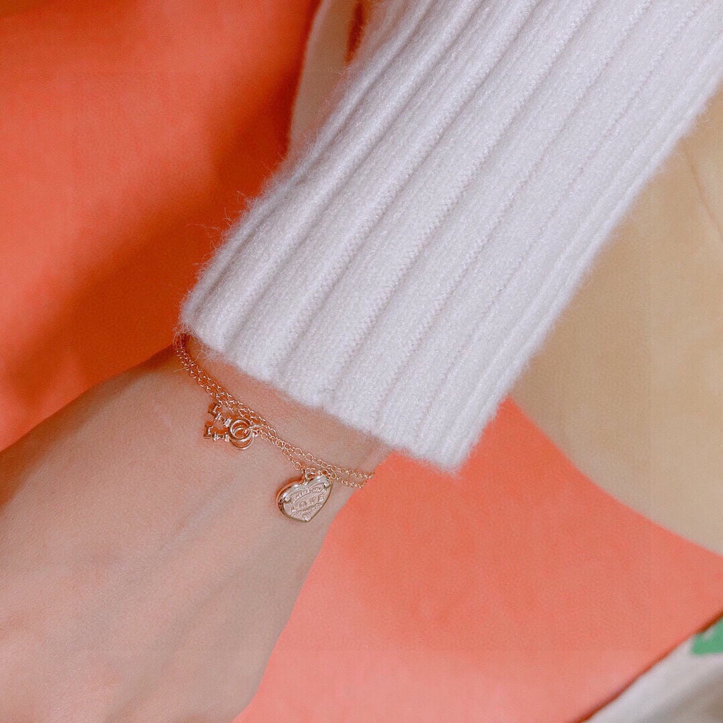 Tiffany Heart Tag Key 18K Gold Bracelet